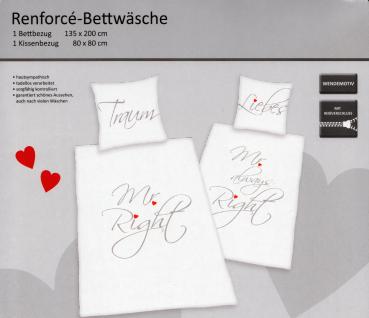 Bettwäsche Mr. (always) Right - 135 x 200 cm - 100% Baumwolle - Wendebettwäsche